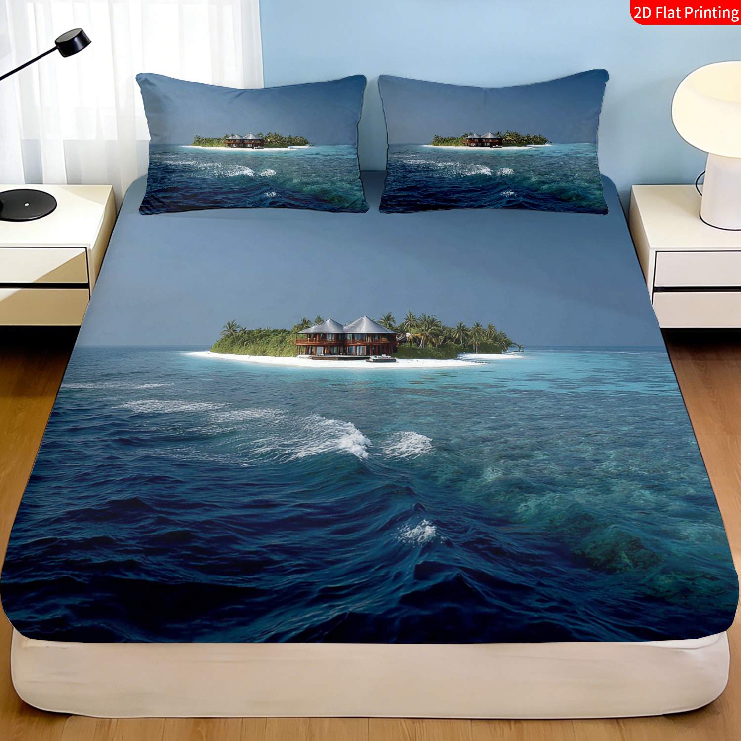 Fitted Bed Sheets Deep Pocket - Комплект постельного белья Tropical Island с