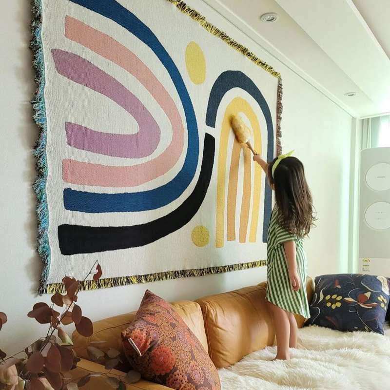 Boho Throw Blanket Fringe - Текстильное городское толстое хлопковое одеяло с