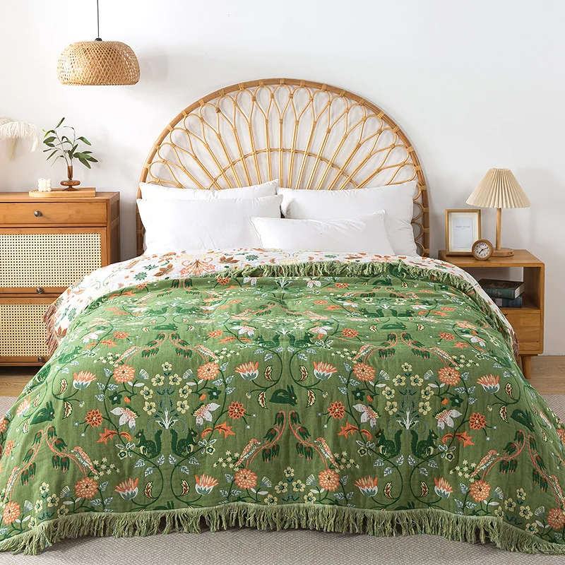 Muslin Cotton Bedspread - Покрывало из чистого хлопка, муслиновое, с