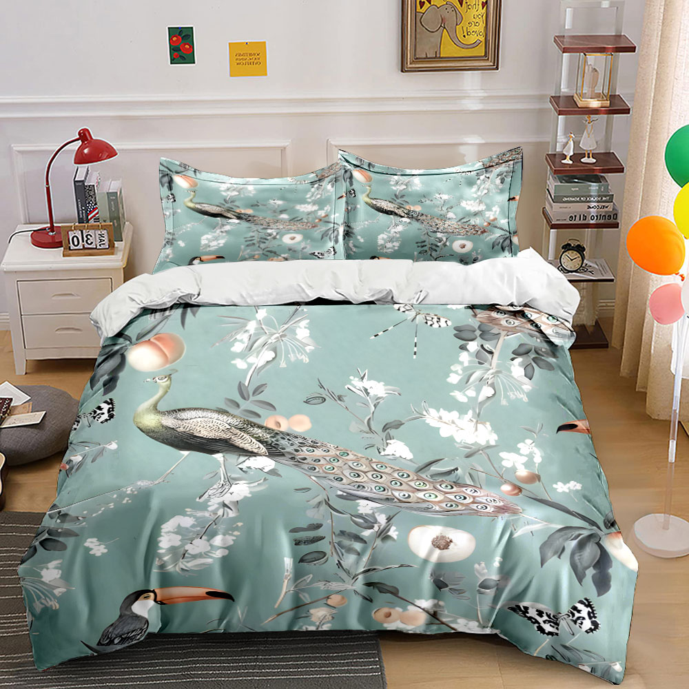 Aesthetic Floral Duvet Cover - Комплект постельного белья из 3 предметов