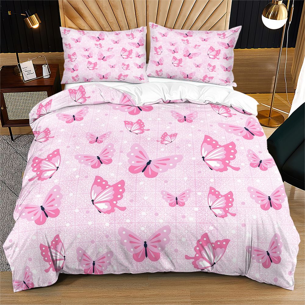 Aesthetic Floral Duvet Cover - Комплект постельного белья с принтом бабочек,