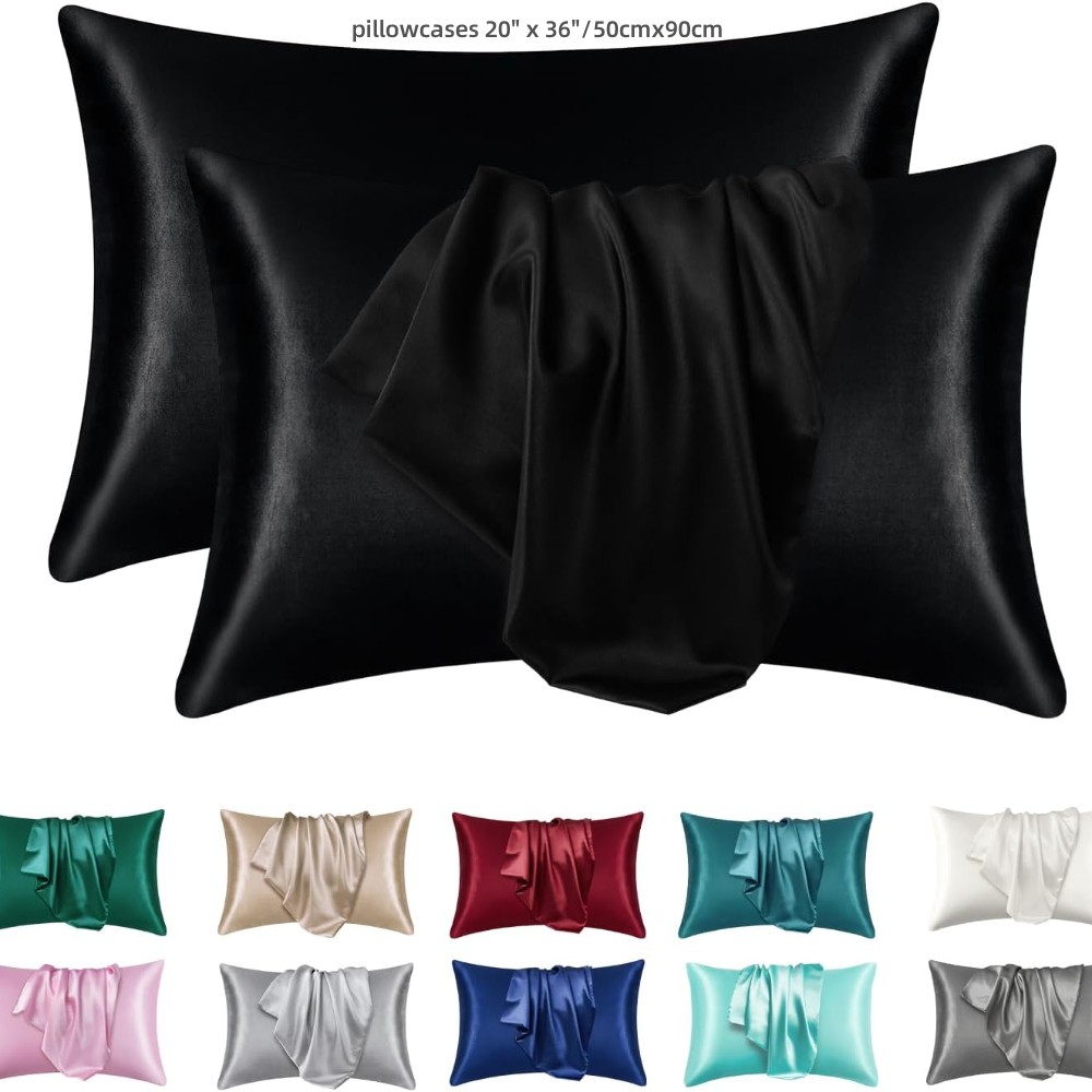 Satin Silk Pillowcase Hair Skin - Комплект из 2 атласных наволочек для