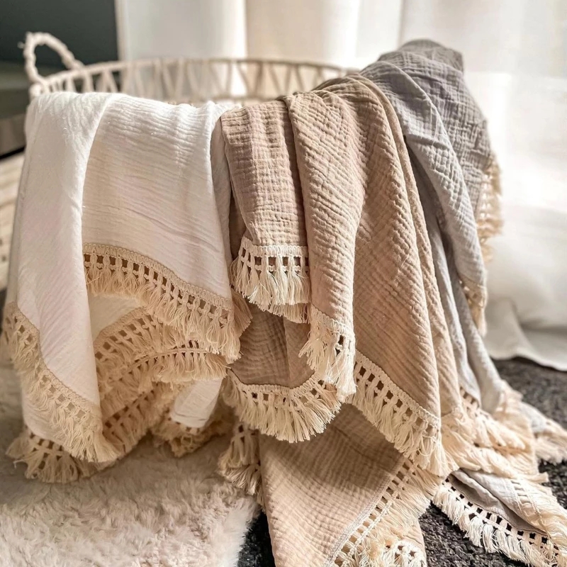 Muslin Cotton Bedspread - Хлопковое муслиновое Пеленальное Одеяло для новорожденных,