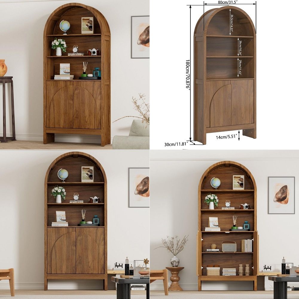 Storage & Organization - Витрина Century Arched с дверцами, 5-уровневый