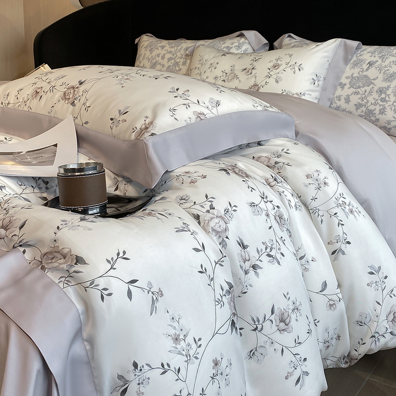 Aesthetic Floral Duvet Cover - Роскошный комплект постельного белья с цифровым