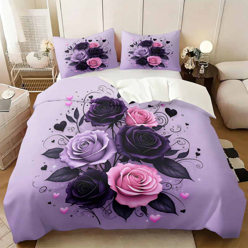 Aesthetic Floral Duvet Cover - Комплект постельного белья с принтом «Сердце