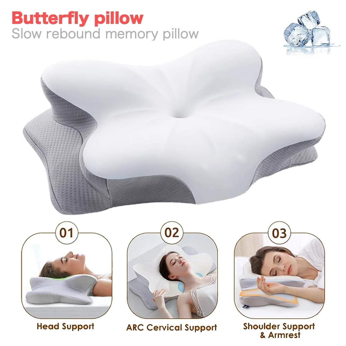 Memory Foam Orthopedic Pillow Neck Pain - Эргономичная ортопедическая подушка из пены с