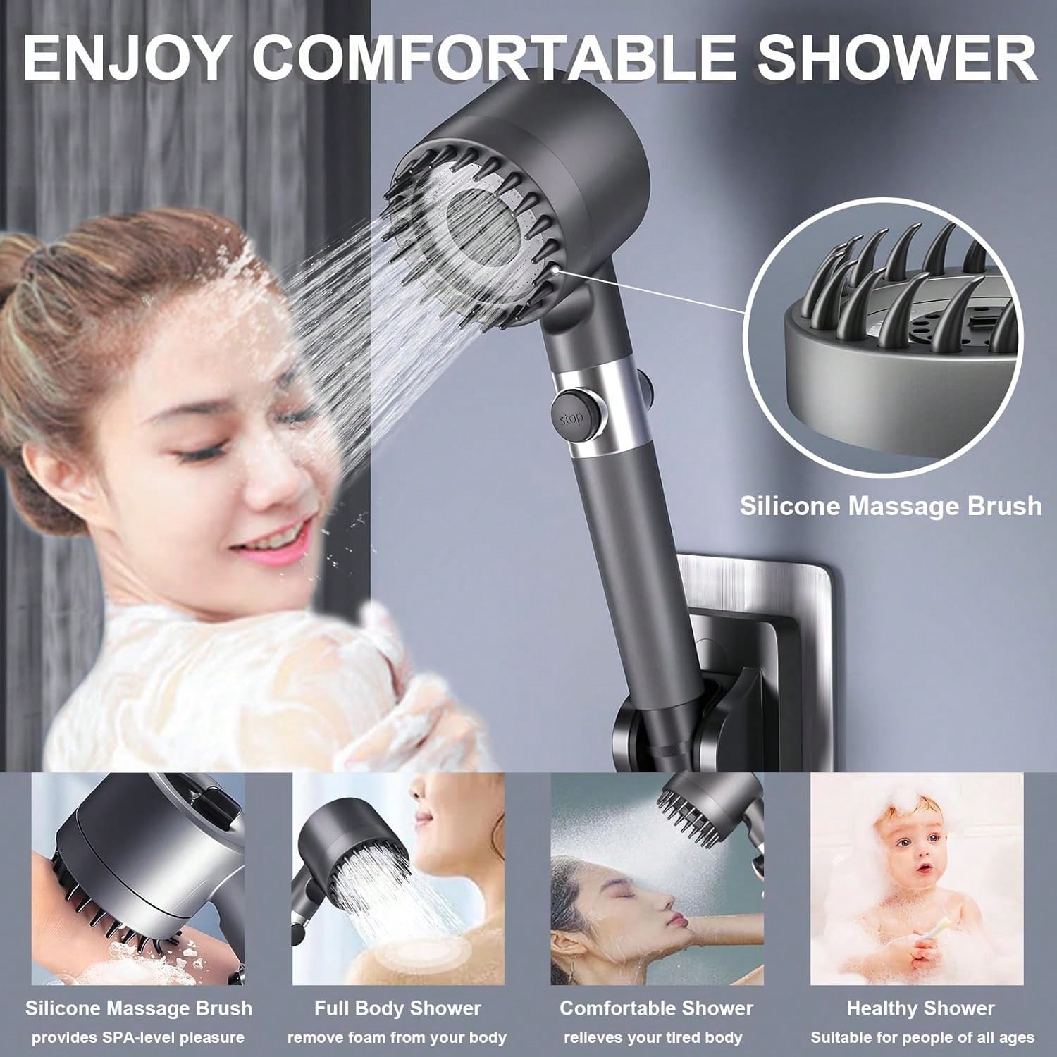 Ручной душ высокого давления с – обзор и цена High Pressure Shower Head Handheld