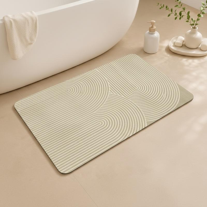 Бежевый полосатый коврик для в – обзор и цена Quick Dry Diatomite Bath Mat