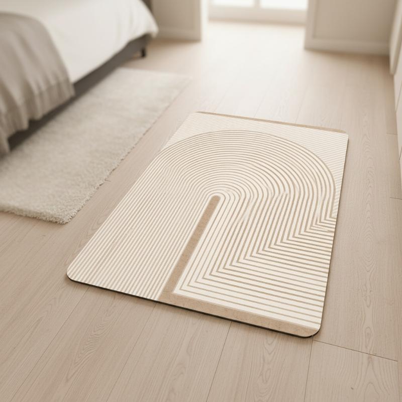 Бежевый полосатый коврик для в – обзор и цена Quick Dry Diatomite Bath Mat