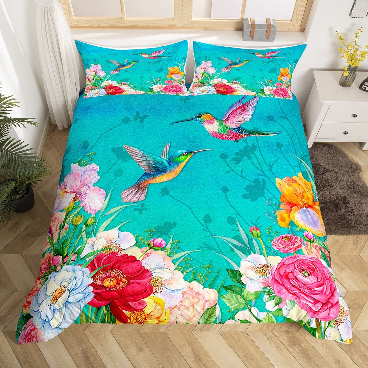 Hummingbird Bedding Set Luxury – обзор и цена Aesthetic Floral Duvet Cover