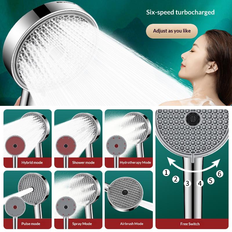 Новая ручная душевая лейка с 6 – обзор и цена High Pressure Shower Head Handheld