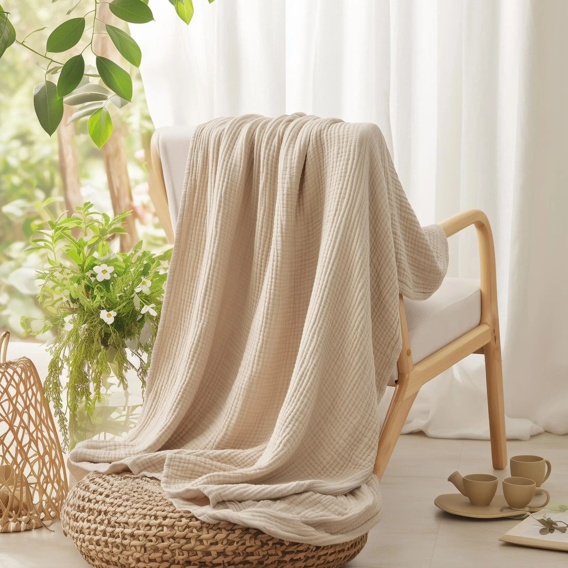 Одеяло из 100% хлопка для кров – обзор и цена Muslin Cotton Bedspread