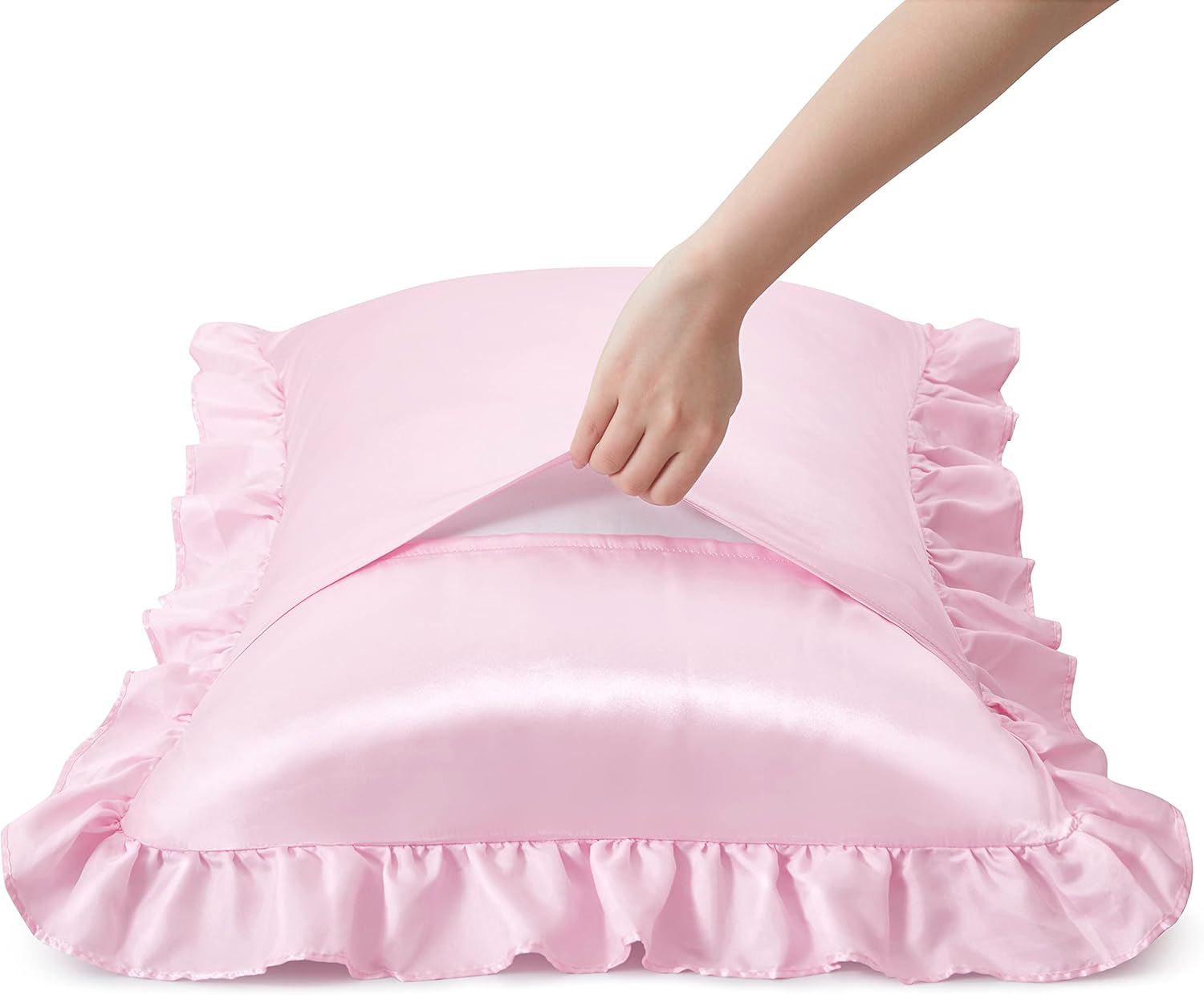 2 шт. атласных наволочек с рюш – обзор и цена Satin Silk Pillowcase Hair Skin