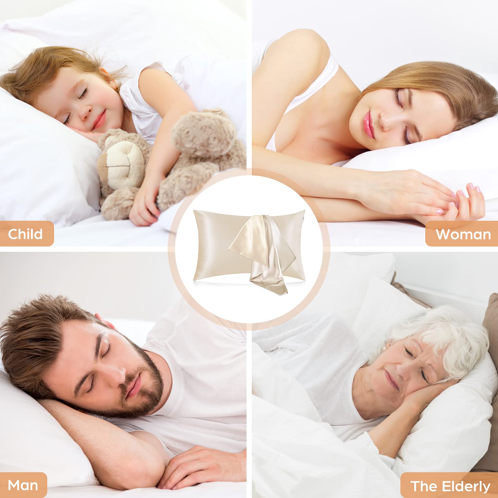 Атласные наволочки, шелковые н – обзор и цена Satin Silk Pillowcase Hair Skin